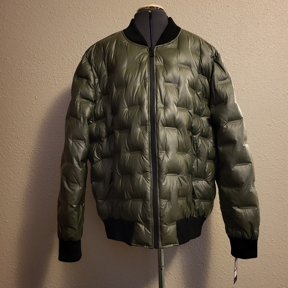 NWT GUESS Olive Green Puffer Coat Size XXL